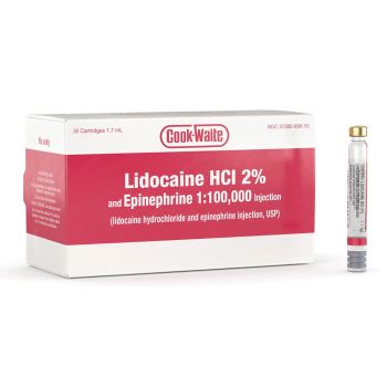 Cook-Waite Lidocaine HCL 2% with Epinephrine 1:100,000 Cartridges